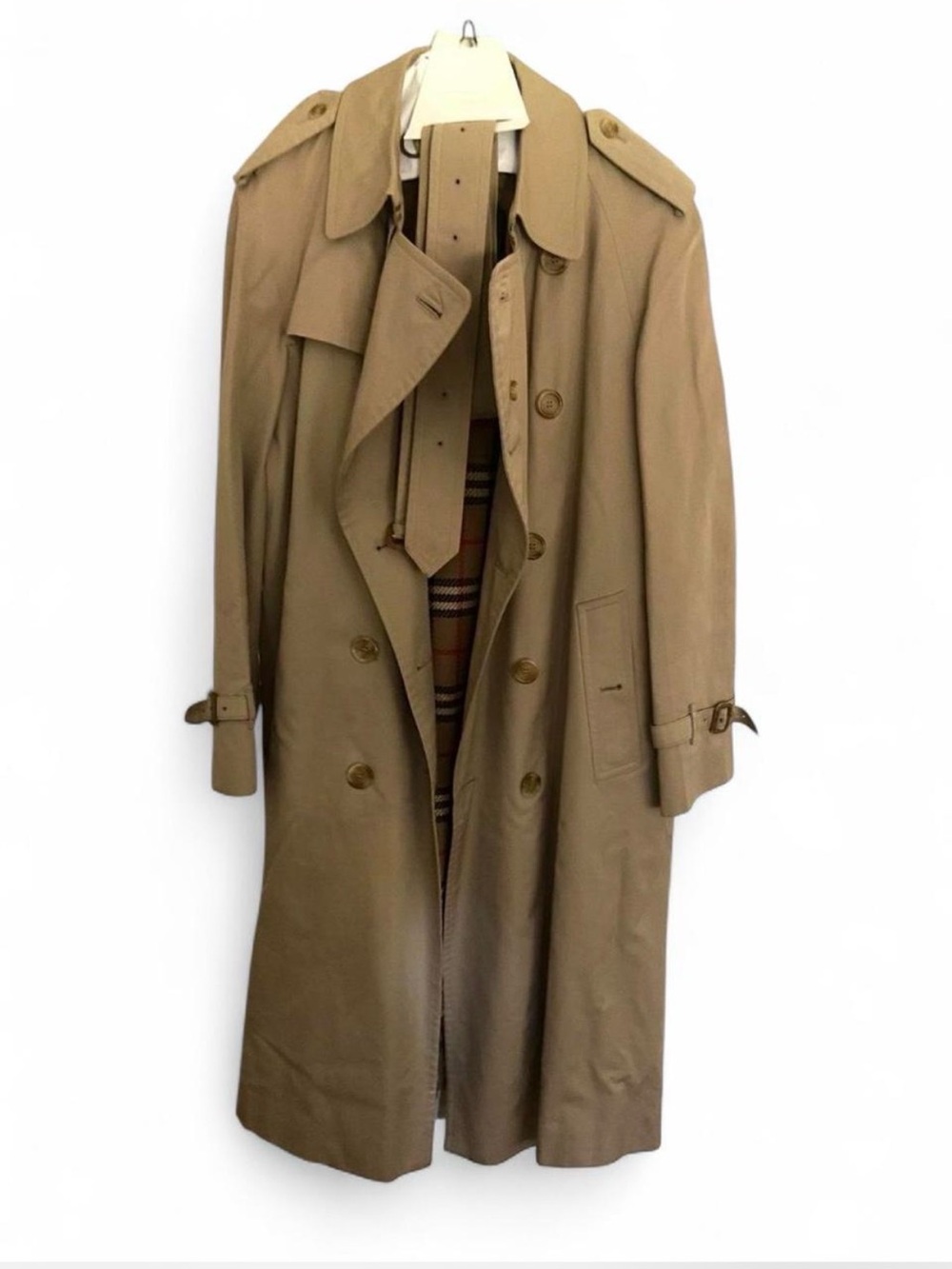 Burberry Beige Trench Coat with Classic Nova Check Lining